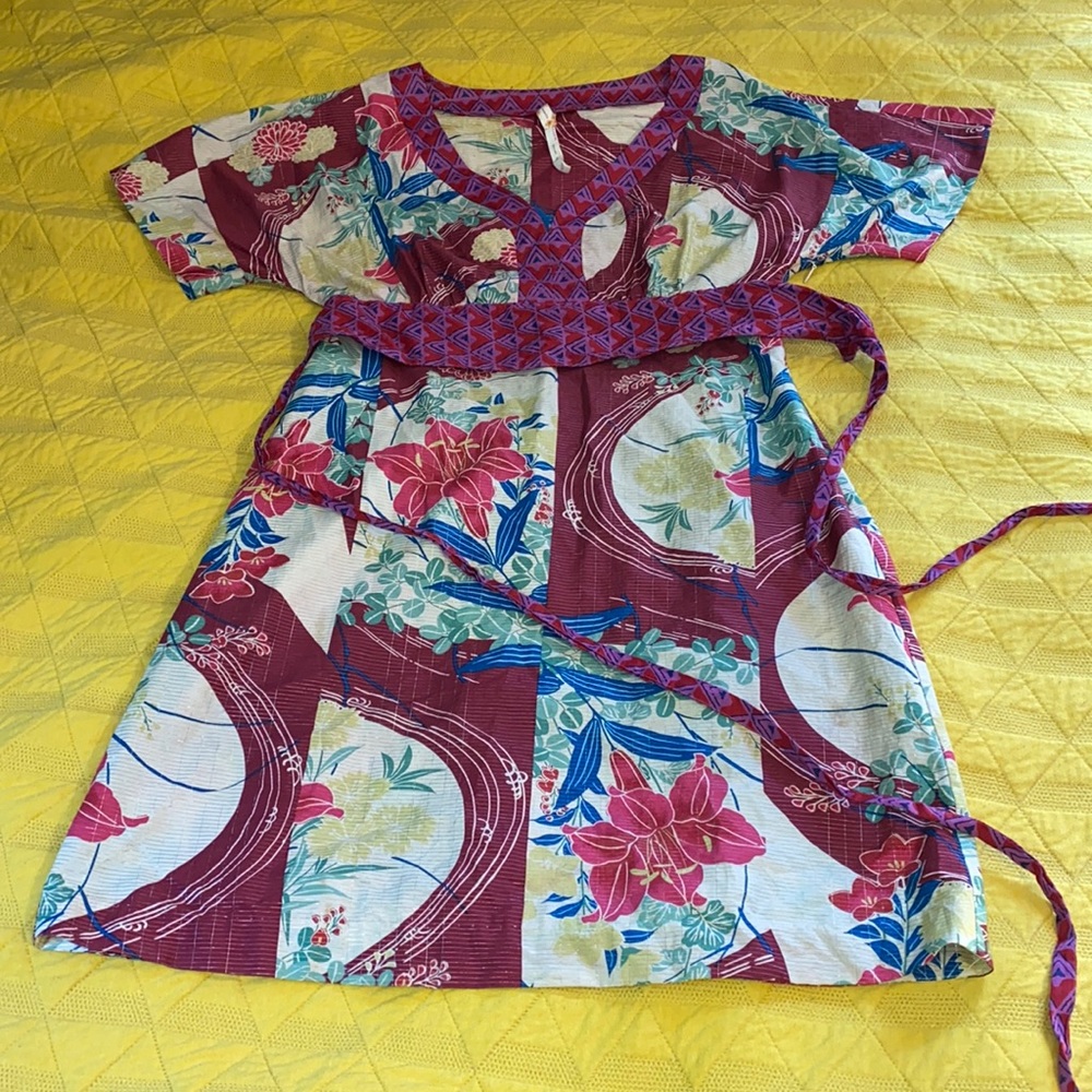 Maeve Anthropologie Obi Silk Kimono Dress